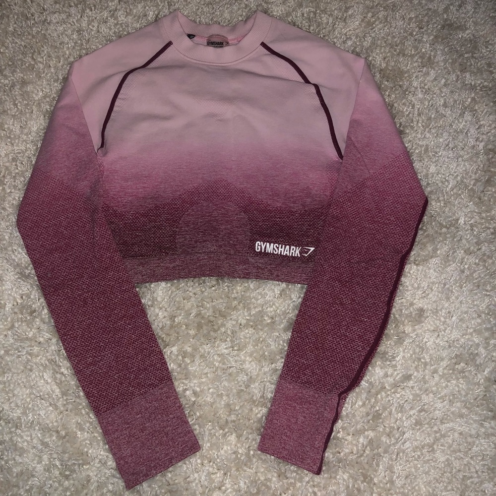 Gymshark ombre seamless long sleeve crop top